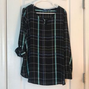 Black and blue blouse